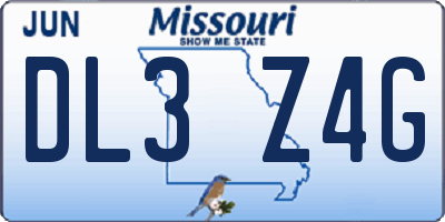 MO license plate DL3Z4G