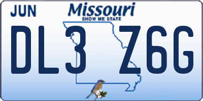 MO license plate DL3Z6G