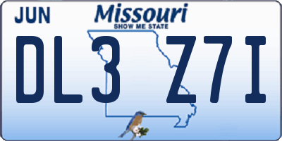 MO license plate DL3Z7I
