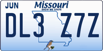 MO license plate DL3Z7Z