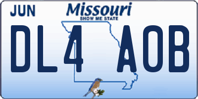 MO license plate DL4A0B