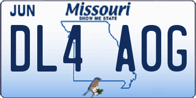 MO license plate DL4A0G