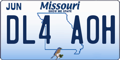 MO license plate DL4A0H