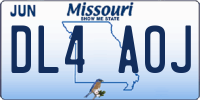 MO license plate DL4A0J