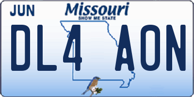 MO license plate DL4A0N