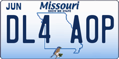 MO license plate DL4A0P