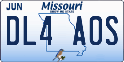 MO license plate DL4A0S