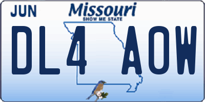 MO license plate DL4A0W