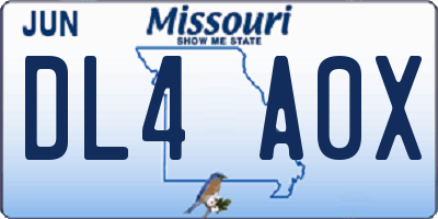 MO license plate DL4A0X