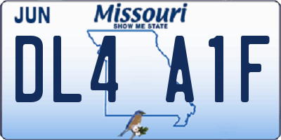 MO license plate DL4A1F