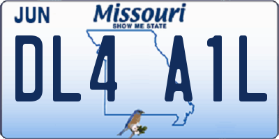 MO license plate DL4A1L