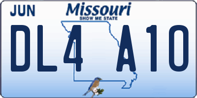 MO license plate DL4A1O