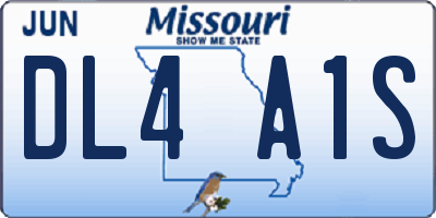 MO license plate DL4A1S