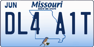 MO license plate DL4A1T