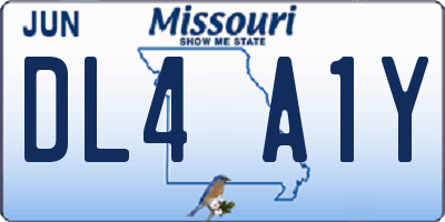 MO license plate DL4A1Y