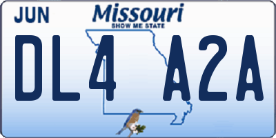 MO license plate DL4A2A