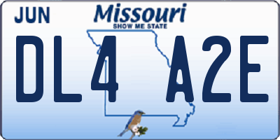 MO license plate DL4A2E