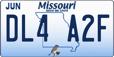 MO license plate DL4A2F