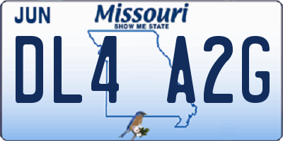 MO license plate DL4A2G