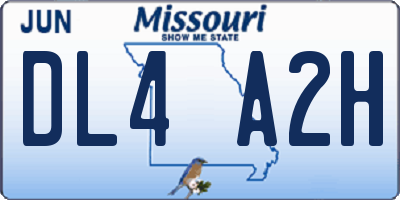 MO license plate DL4A2H