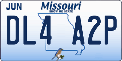 MO license plate DL4A2P