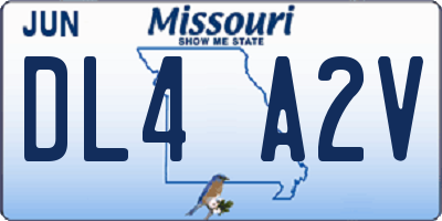 MO license plate DL4A2V