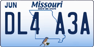 MO license plate DL4A3A
