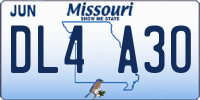 MO license plate DL4A3O