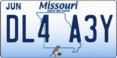 MO license plate DL4A3Y