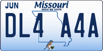 MO license plate DL4A4A