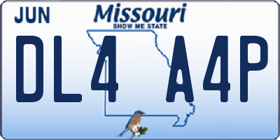 MO license plate DL4A4P