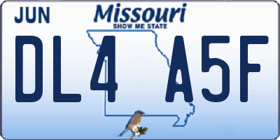 MO license plate DL4A5F