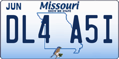 MO license plate DL4A5I