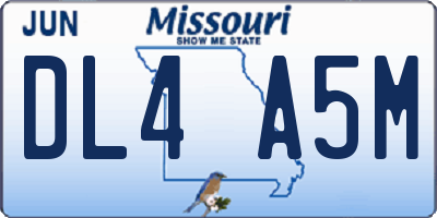 MO license plate DL4A5M