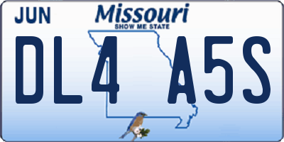 MO license plate DL4A5S