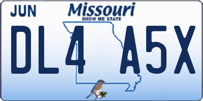 MO license plate DL4A5X