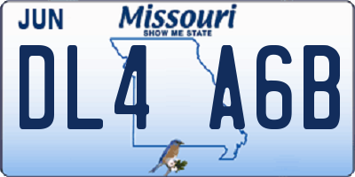 MO license plate DL4A6B