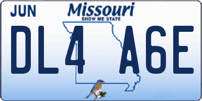 MO license plate DL4A6E