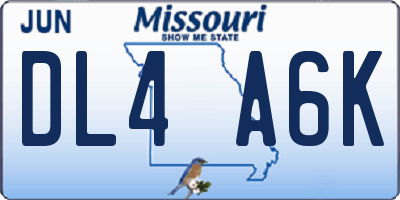 MO license plate DL4A6K