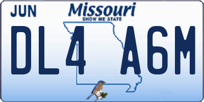 MO license plate DL4A6M