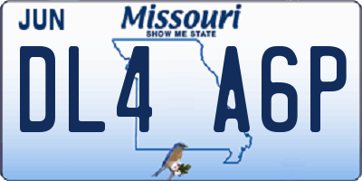 MO license plate DL4A6P