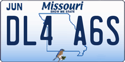 MO license plate DL4A6S