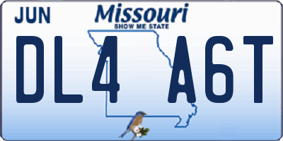MO license plate DL4A6T