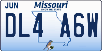 MO license plate DL4A6W