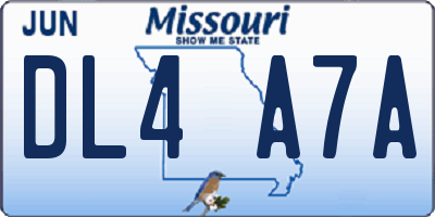 MO license plate DL4A7A