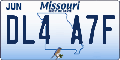 MO license plate DL4A7F