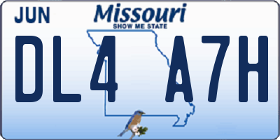 MO license plate DL4A7H