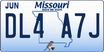 MO license plate DL4A7J