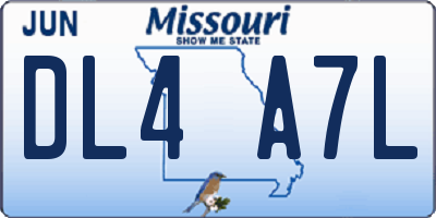MO license plate DL4A7L