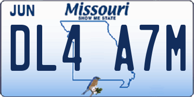 MO license plate DL4A7M